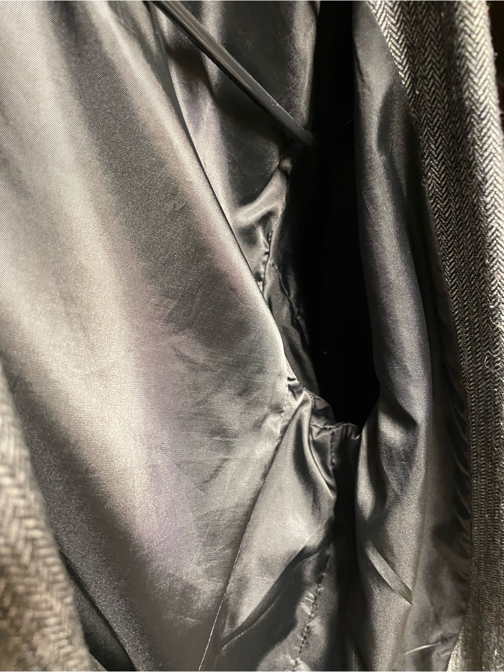 Zara Woman Herringbone Gray Open-Front Blazer L - Picture 4 of 6